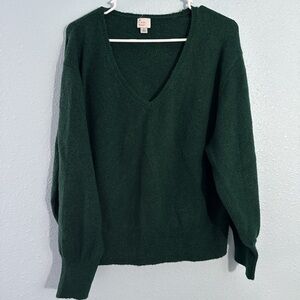A New Day Dark Green V-Neck Sweater